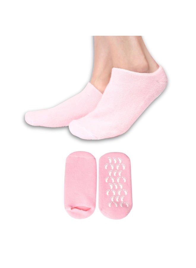 FOOTINSOLE.COM Moisturizing Socks for Dry Cracked Feet Women and Men Hydrating Gel Spa Sock Foot Moisturizer During Overnight (1 Pair (Pink)) - Image 1